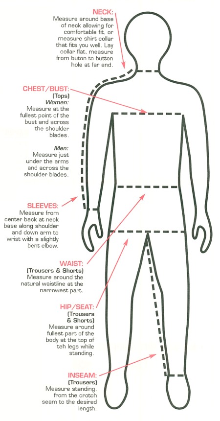 uniform sizing chart